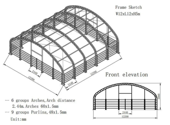 12m x 12m Livestock Shelter Tent