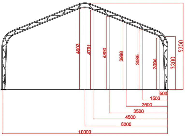 33FT Series Double Trussed Storage Tent
