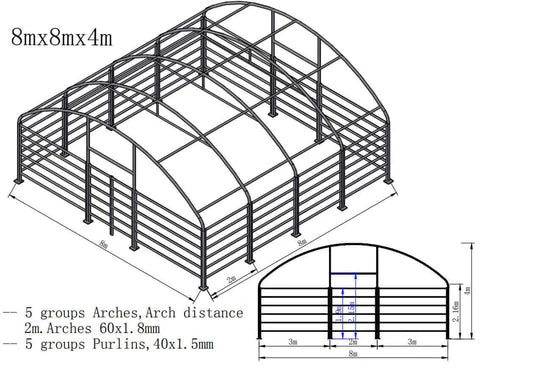 8m x 8m Livestock Shelter Tent