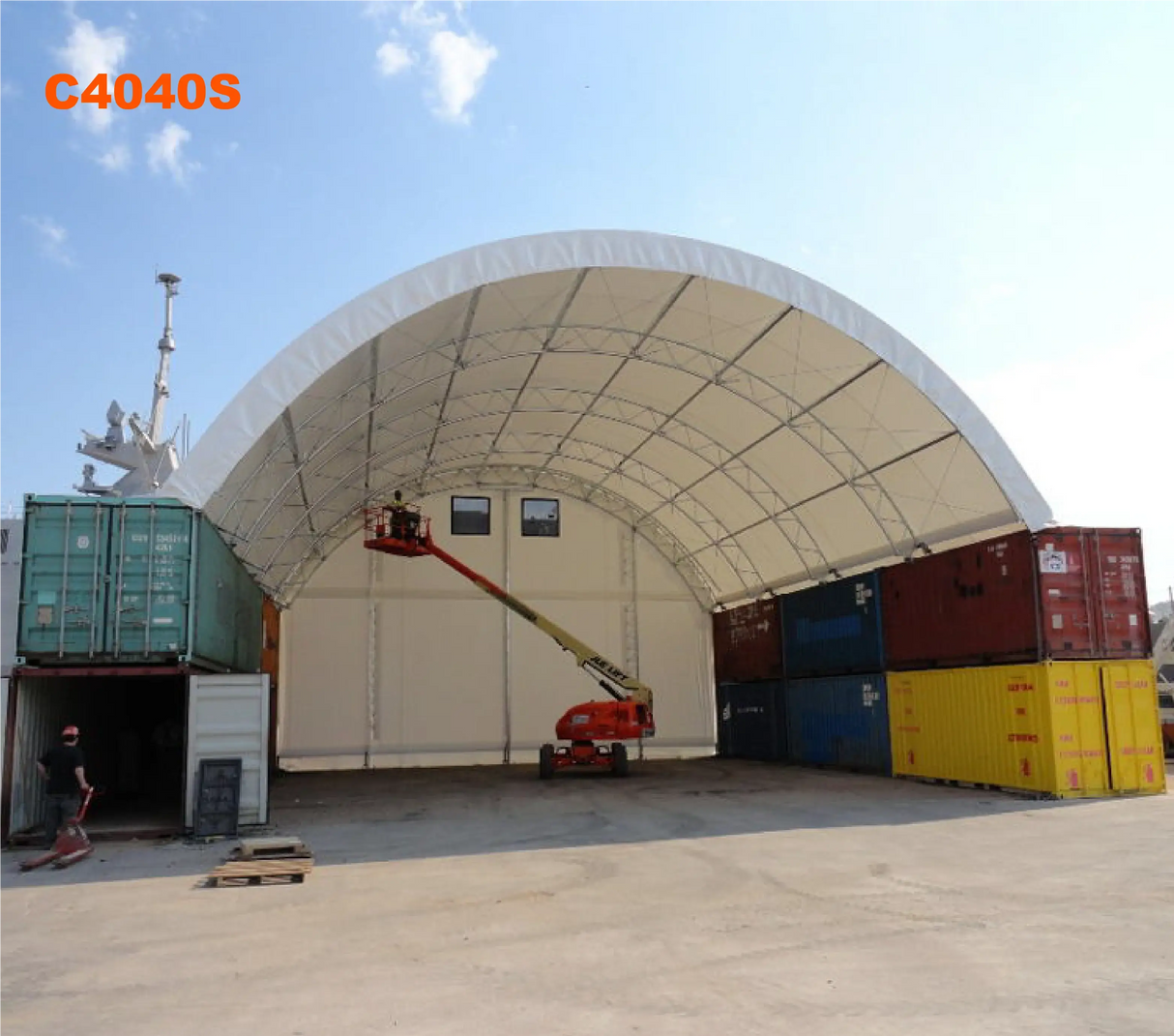 40ft x 40ft Double Trussed Container Shelter