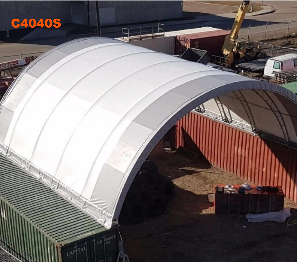 40ft x 40ft Double Trussed Container Shelter