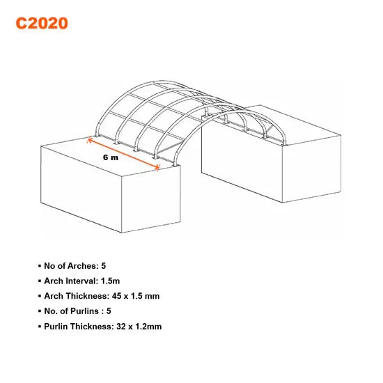 20ft x 20 ft Container Shelter with Closed Back Panel