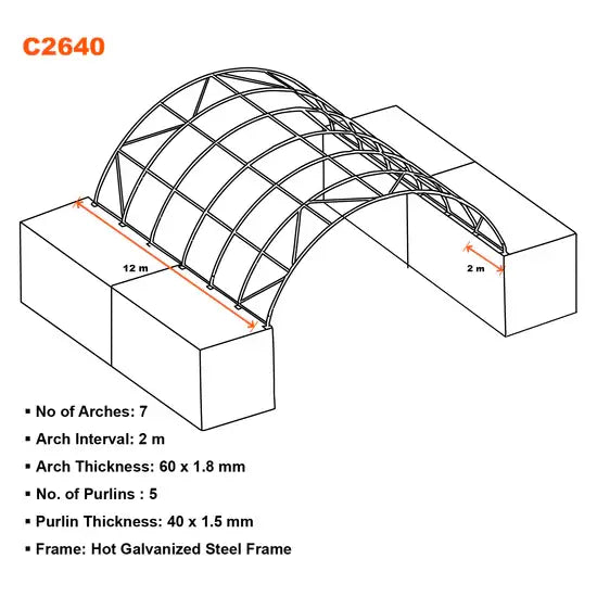 26ft x 40ft Container Shelter