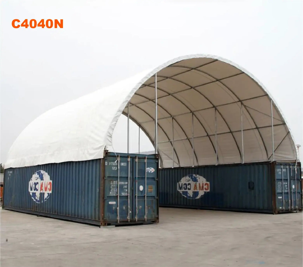 40ft x 40ft Extended Roof Container Shelter