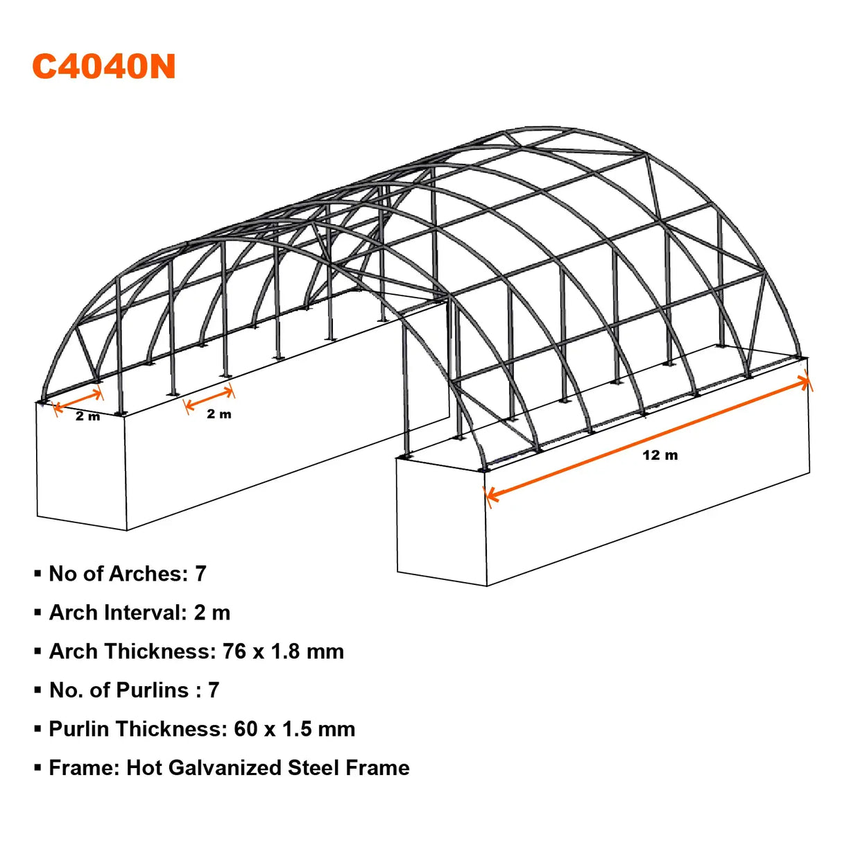 40ft x 40ft Extended Roof Container Shelter