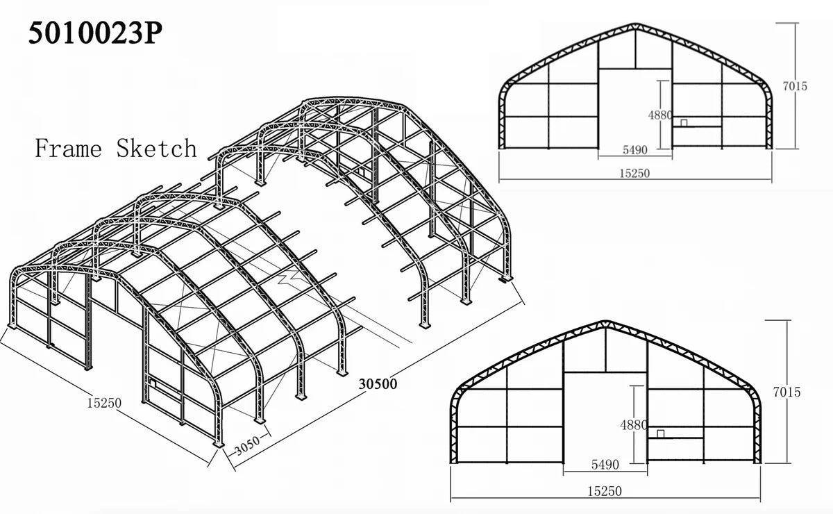 50ft x 100ft Double Trussed Storage Tent