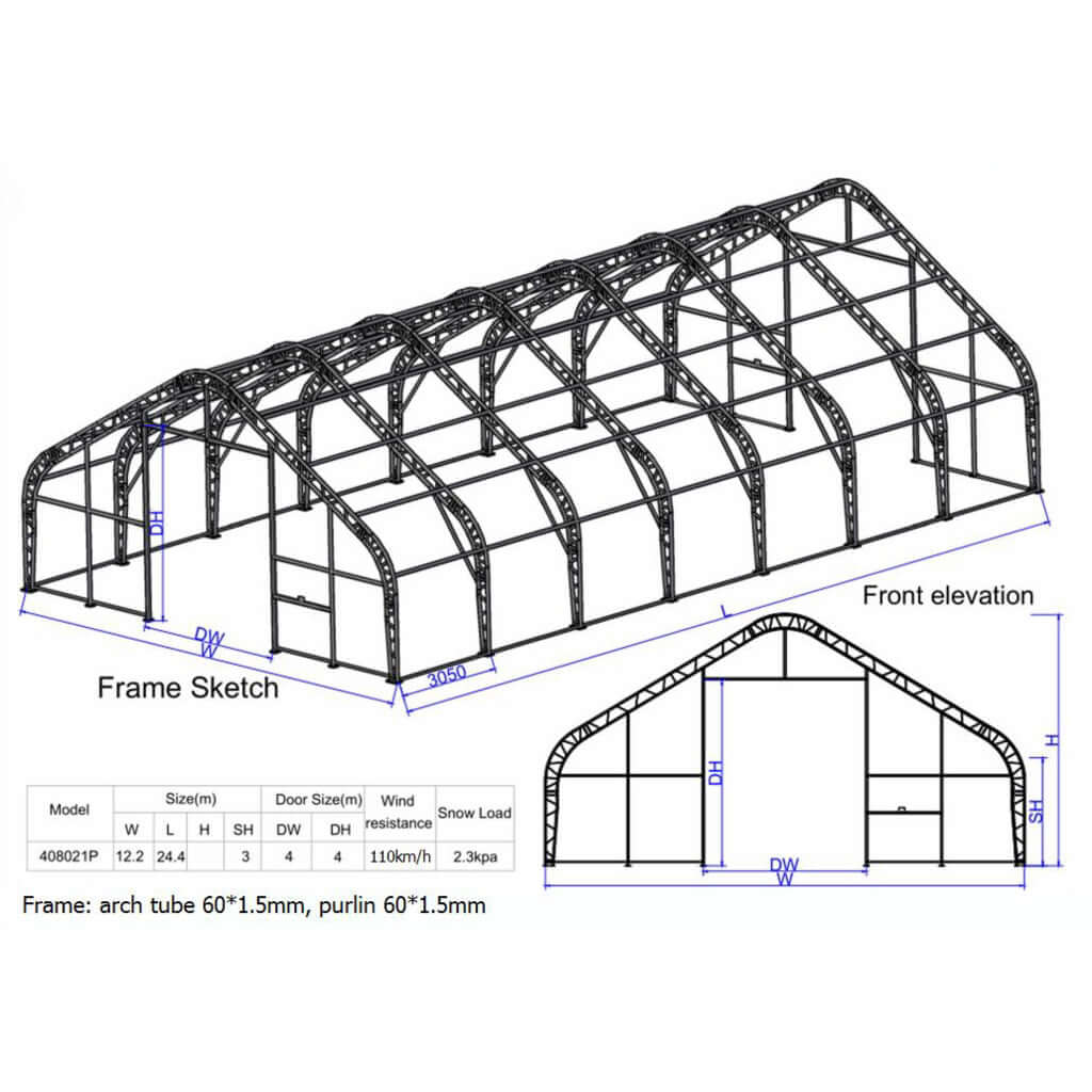 40ft Series Double Trussed Storage Tent