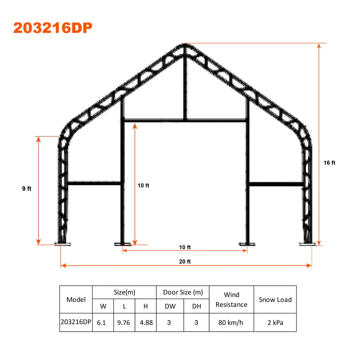 20ft Series Double Trussed Storage Tent