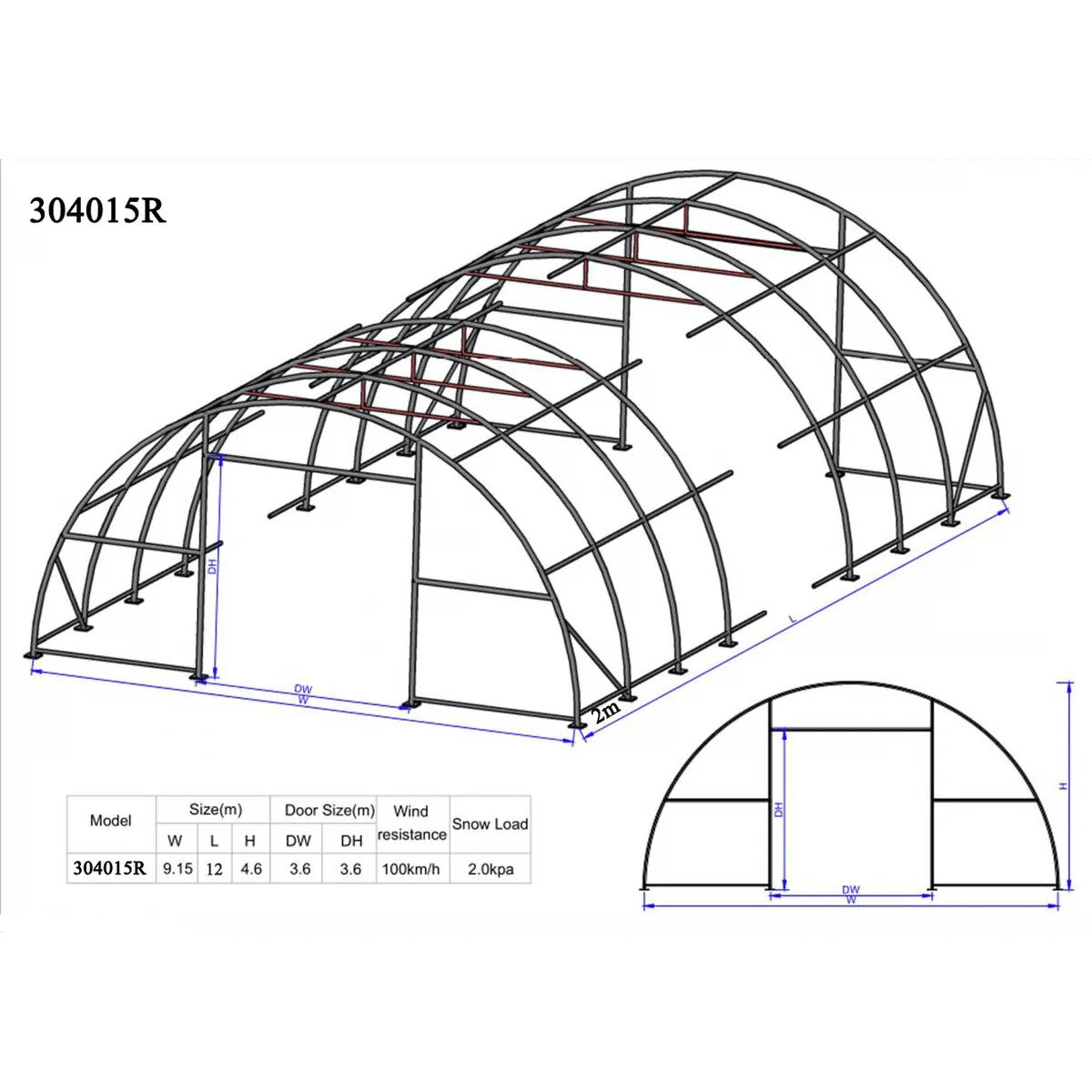 30ft x 40ft Single Trussed Storage tent
