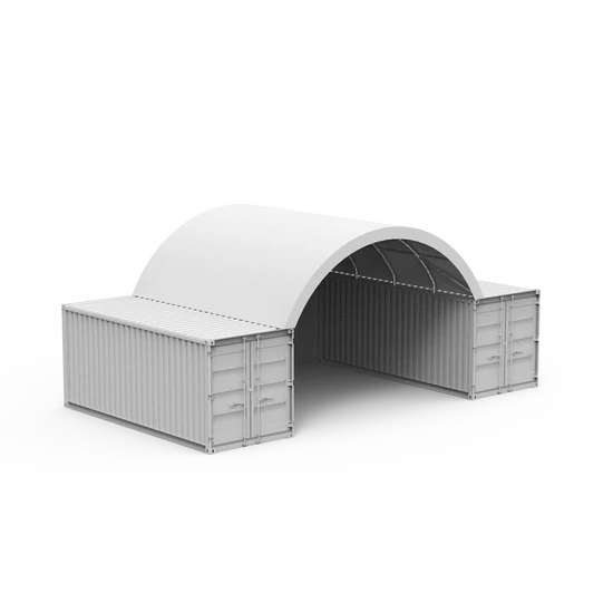20ft x 20 ft Container Shelter with Closed Back Panel