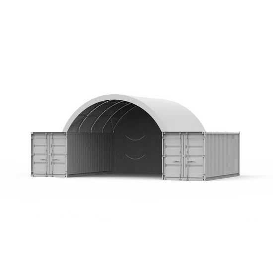 20ft x 20 ft Container Shelter with Closed Back Panel