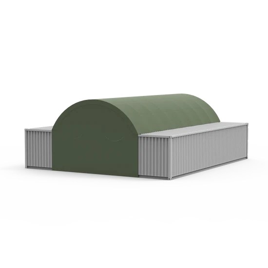20ft x 40ft Container Shelter with Closed Back Panel