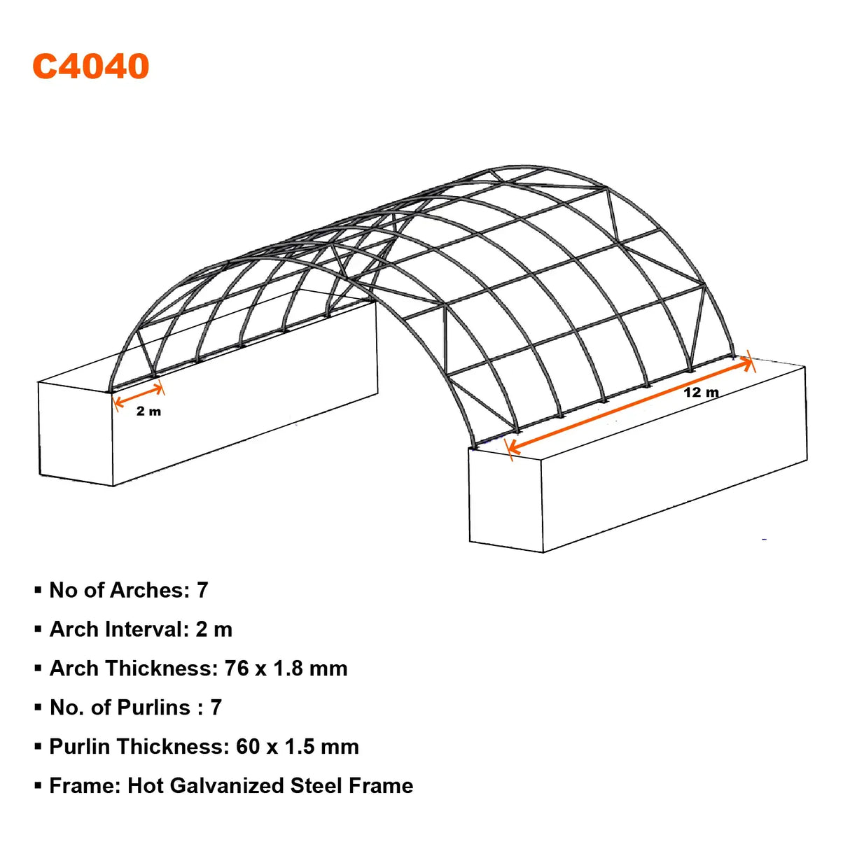 40ft x 40ft Container Shelter