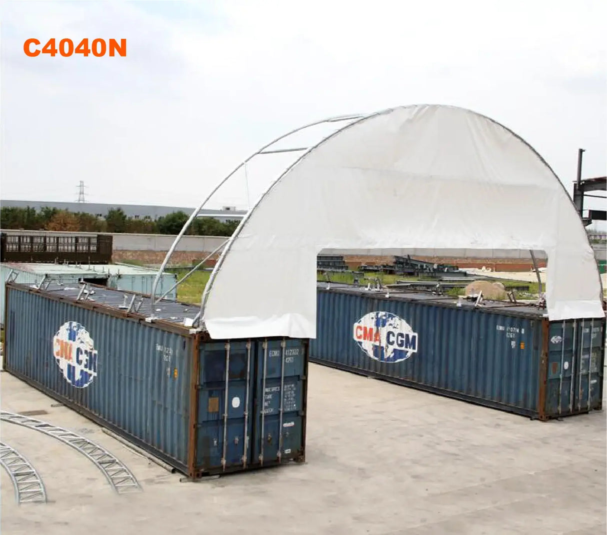 40ft x 40ft Extended Roof Container Shelter