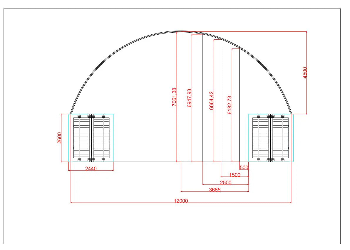 40ft x 40ft Extended Roof Container Shelter