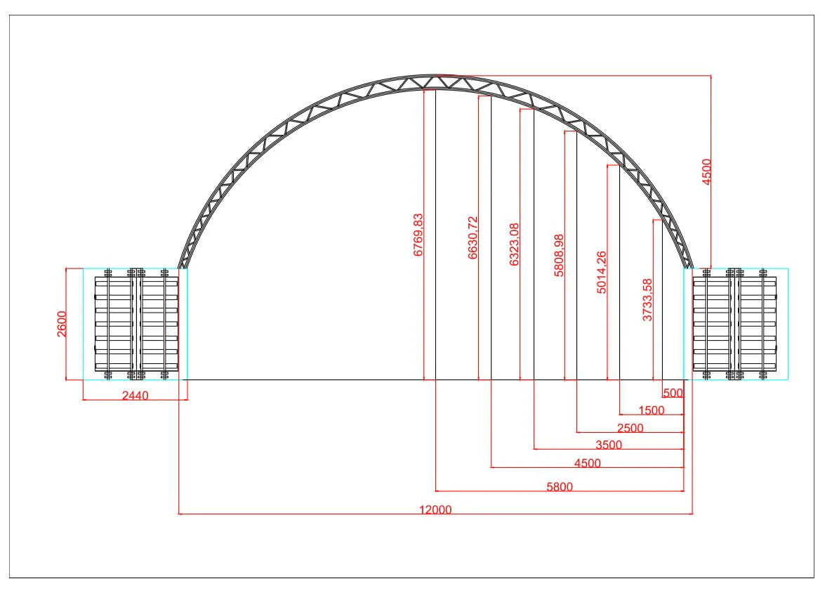 40ft x 40ft Double Trussed Container Shelter
