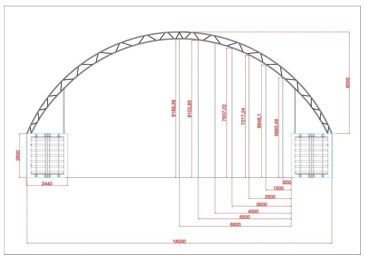 60ft x 40ft Double Trussed Container Shelter