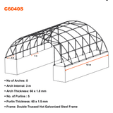 60ft x 40ft Double Trussed Container Shelter