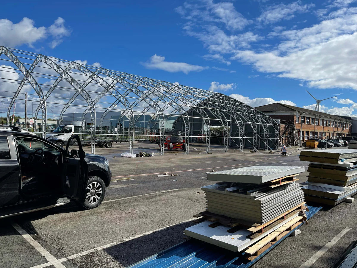 70ft x 150ft Double Trussed Storage Tent