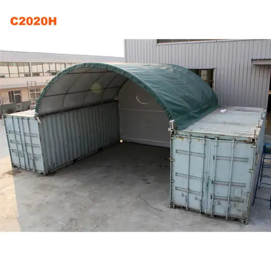 20ft x 20 ft Container Shelter with Closed Back Panel
